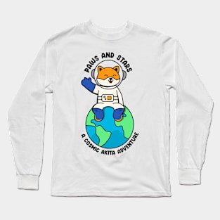 Paws and stars a cosmic akita adventure Long Sleeve T-Shirt